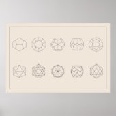 Dodecahedorn- en Icosahedron-projecties Poster (Voorkant)