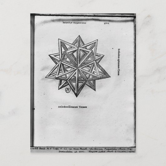 Dodecahedron, uit "De Divina Proportione" Briefkaart (Voorkant)