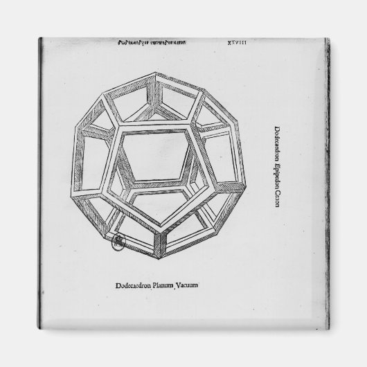 Dodecahedron, uit "De Divina Proportione" Magneet (Voorkant)