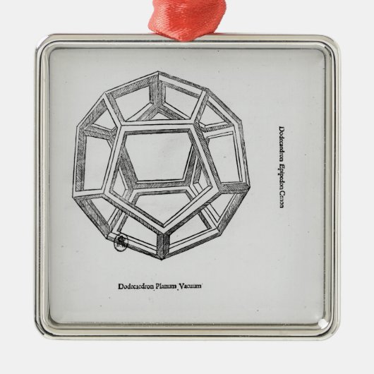 Dodecahedron, uit "De Divina Proportione" Metalen Ornament (Voorkant)