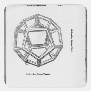 Dodecahedron, uit "De Divina Proportione" Vierkante Sticker