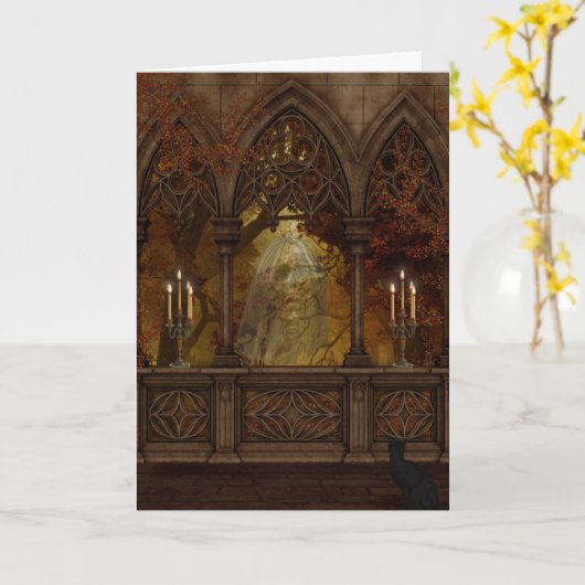 Dodelijk figuur Halloween Wenskaart Kaart (Gele Bloem)