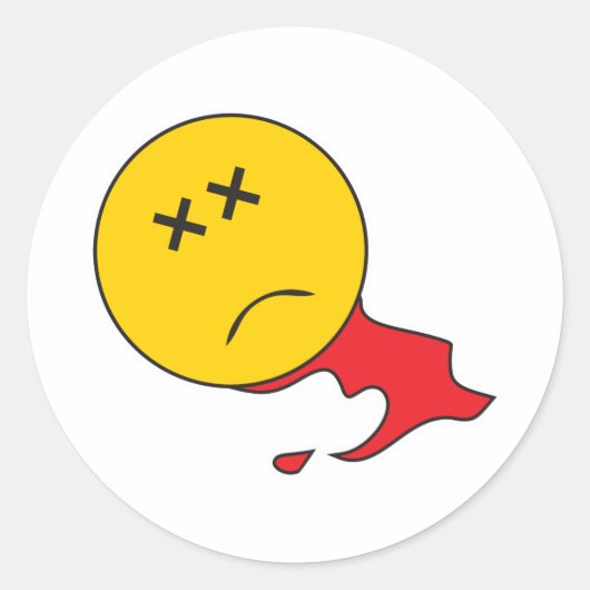 Dodelijk gezicht ronde sticker (Voorkant)