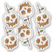 Dodelijk gezoet karamel Apple Skull Sticker Set (Voorkant)