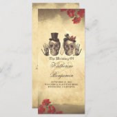 Dodelijk mooi gotische schedel paar bruiloft progr programmakaart (Voorkant / Achterkant)