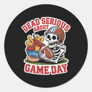 Dodelijk serieus Football skelet met snacks voor H Ronde Sticker