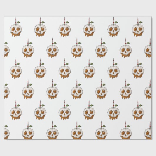 Dodelijk Sweet Caramel Apple Skull Cadeaupapier (Vlak)