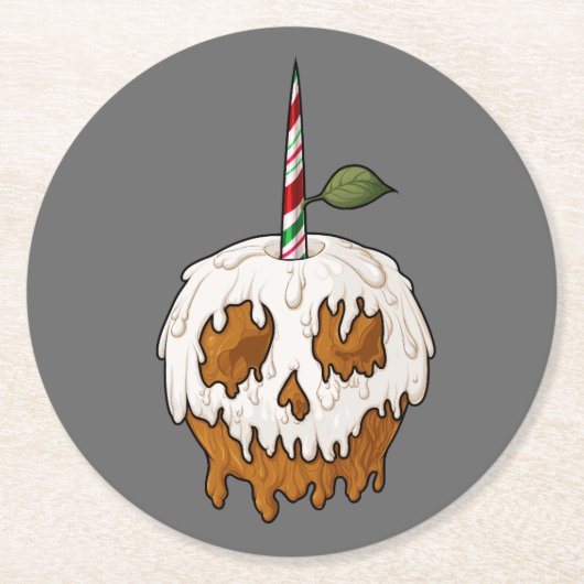 Dodelijk Sweet Caramel Apple Skull Ronde Kartonnen Onderzetter (Voorkant)