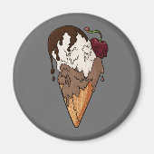Dodelijk Sweet Classic Skull Ice Cream Magneet (Voorkant)
