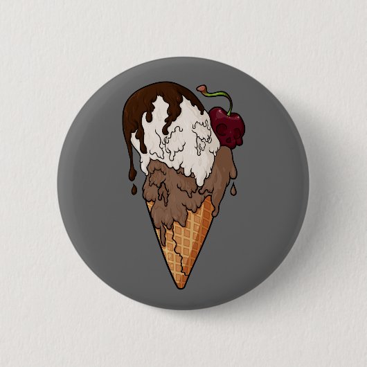 Dodelijk Sweet Classic Skull Ice Cream Ronde Button 5,7 Cm (Voorkant)
