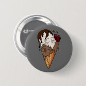 Dodelijk Sweet Classic Skull Ice Cream Ronde Button 5,7 Cm (Voorkant /achterkant)