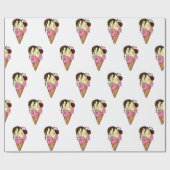 Dodelijk Sweet Strawberry n' Banana Skull Ice Crea Cadeaupapier (Vlak)
