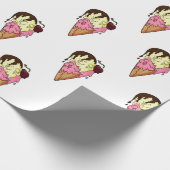 Dodelijk Sweet Strawberry n' Banana Skull Ice Crea Cadeaupapier (Hoek)