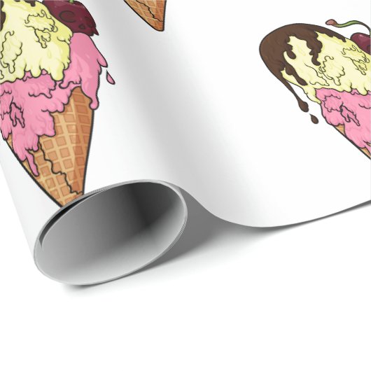 Dodelijk Sweet Strawberry n' Banana Skull Ice Crea Cadeaupapier (Rol Hoek)