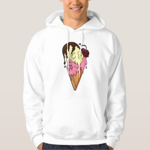 Dodelijk Sweet Strawberry n' Banana Skull Ice Crea Hoodie