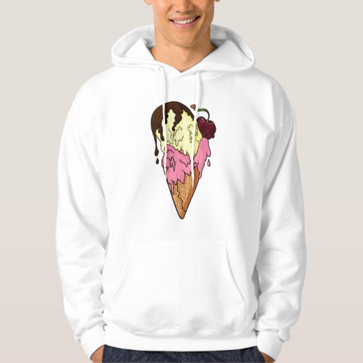 Dodelijk Sweet Strawberry n' Banana Skull Ice Crea Hoodie (Voorkant)