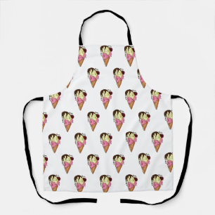 Dodelijk Sweet Strawberry n' Banana Skull Ice Crea Schort