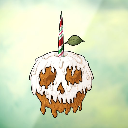 Dodelijk zoete Caramel Apple Schedel Raamsticker (Vel 3)