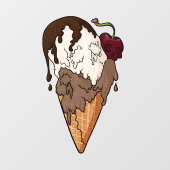 Dodelijk Zoete Klassieke Schedel Ijs Raamsticker (Vel)