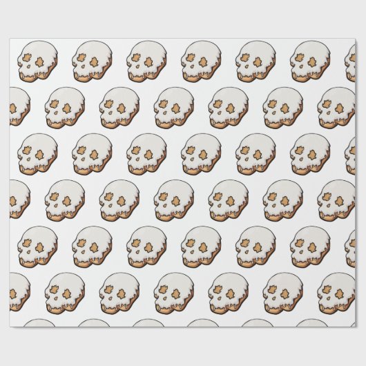 Dodelijk zoete schedel donut cadeaupapier (Vlak)