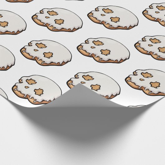 Dodelijk zoete schedel donut cadeaupapier (Hoek)