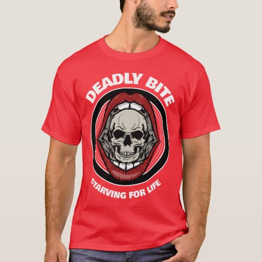 DODELIJKE BEET schedel in rode lippen | T-shirt (Voorkant)