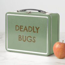 'DODELIJKE BUGS' Poison Funny Horror Metal Lunchbo
