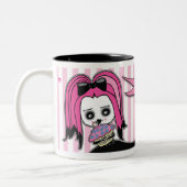 Dodelijke Cute™ Delilah Cupcake-tijd Tweekleurige Koffiemok (Links)
