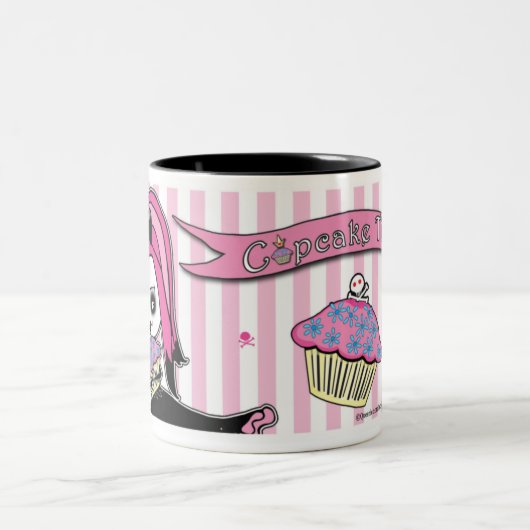 Dodelijke Cute™ Delilah Cupcake-tijd Tweekleurige Koffiemok (Center)