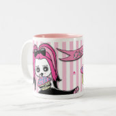 Dodelijke Cute™ Delilah Cupcake-tijd Tweekleurige Koffiemok (Voorkant links)