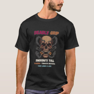 Dodelijke Grip Schedel Anti-Rook Grafisch T-shirt