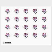 Dodelijke liefde hart sticker (Vel)