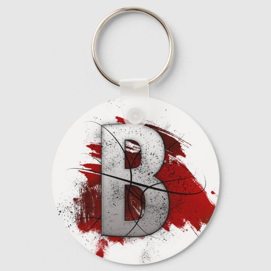 Dodelijke ontwerpmonogram letter B Sleutelhanger (Voorkant)