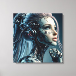 Dodelijke Vrouwelijke Cyborg Canvas Afdruk