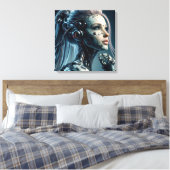Dodelijke Vrouwelijke Cyborg Canvas Afdruk (Insitu (Slaapkamer))