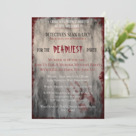 Dodelijkste feest kaart (Staand voorkant)