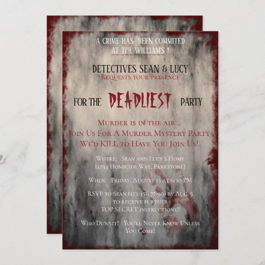 Dodelijkste feest kaart (Voorkant / Achterkant)