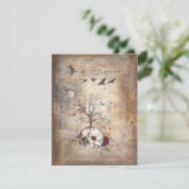 Dodemboomkaart, donkere kunstuitnodigingskaart kaart (Staand voorkant)