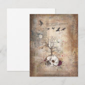 Dodemboomkaart, donkere kunstuitnodigingskaart kaart (Voorkant / Achterkant)