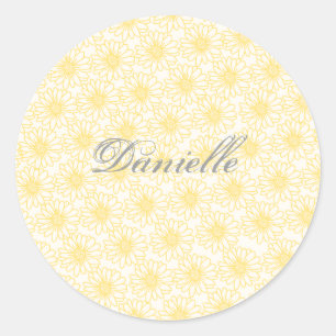 Dodemgebied rond Stickers, Gele bloemen Ronde Sticker