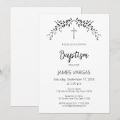 Doden. Elegante bladeren bloemendoop Kaart (Voorkant / Achterkant)