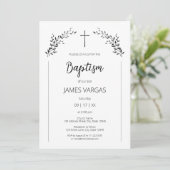 Doden. Elegante bladeren bloemendoop Kaart (Staand voorkant)