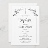 Doden. Elegante bladeren bloemendoop Kaart (Voorkant / Achterkant)