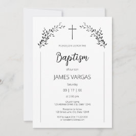 Doden. Elegante bladeren bloemendoop Kaart