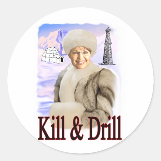 doden en boren ronde sticker (Voorkant)