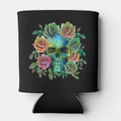 DODEN GROEne schedel MET bloemen Blikjeskoeler (Achterkant)