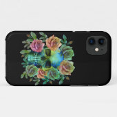 DODEN GROENE schedel MET BLOEMEN Case-Mate iPhone Case (Achterkant (horizontaal))