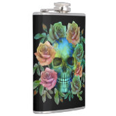 DODEN GROEne schedel MET bloemen Heupfles (Rechts)