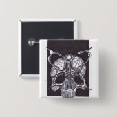 Doden Head Skull Vierkante Button 5,1 Cm (Voorkant /achterkant)