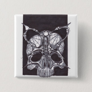 Doden Head Skull Vierkante Button 5,1 Cm